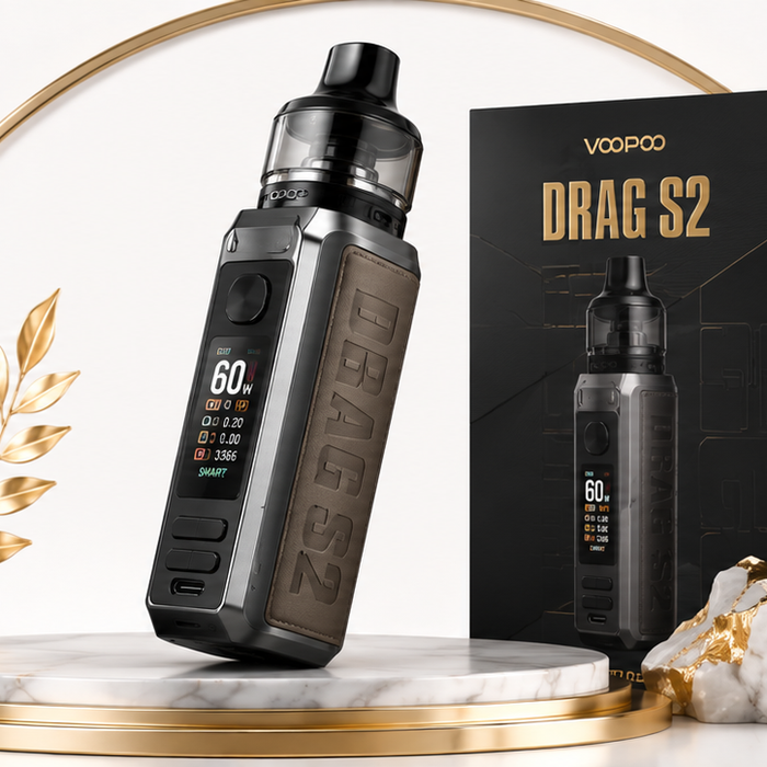 Voopoo Drag S2 mod-pod vape kit shown in the hand