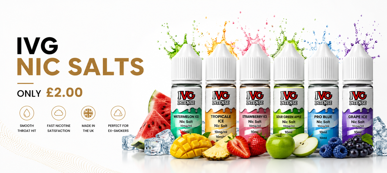 Vibrant vape flavors and fresh fruits of IVG Nic Salts