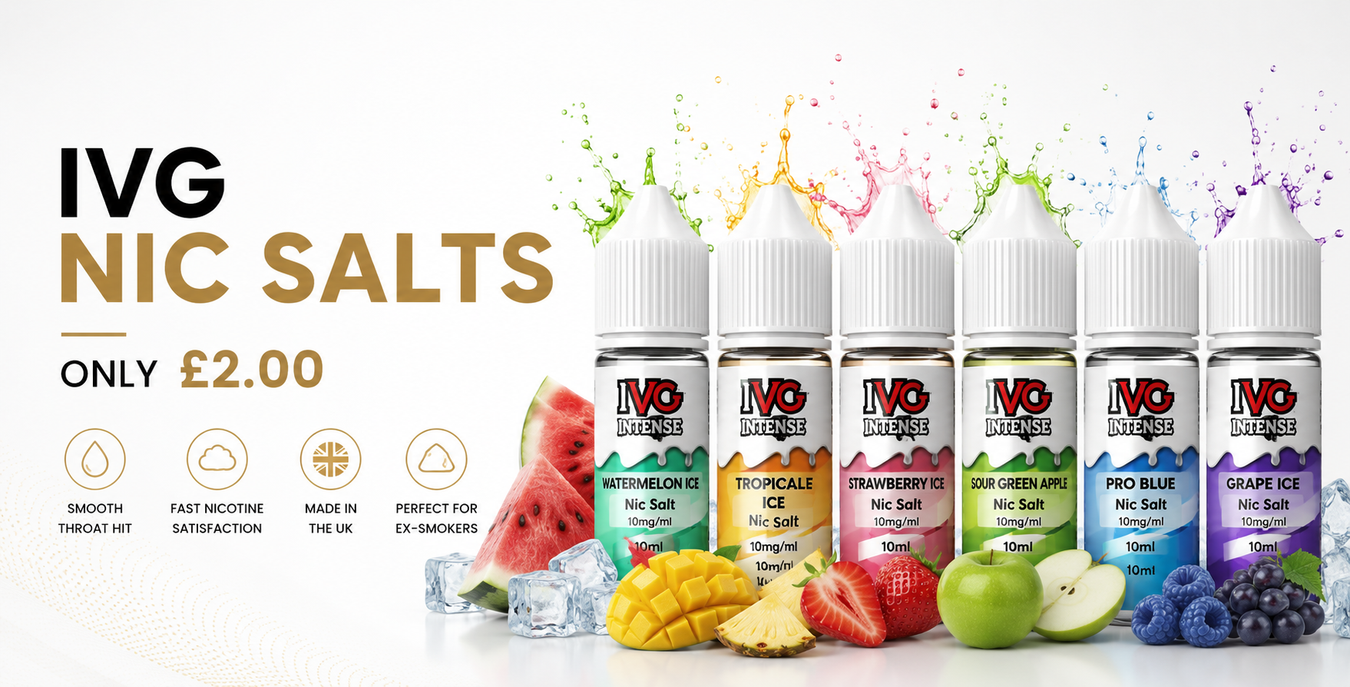 Vibrant vape flavors and fresh fruits of IVG Nic Salts