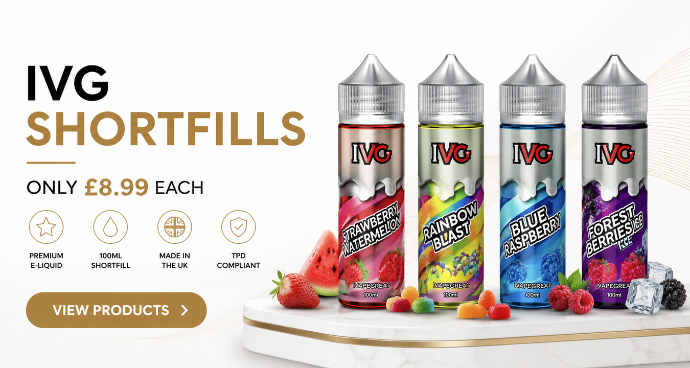 IVG 100ml shortfills only £8.99 each