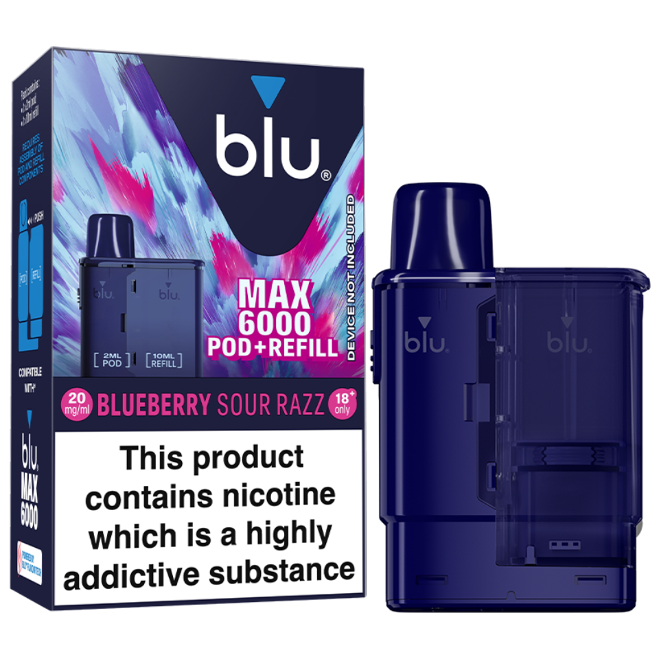 blu cigarette refills cartridges blue vape flavour Blu Pods Flavor 5 ( 2pk ) Blu MAX 6000 Refills x