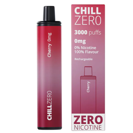 Chill Zero 3000 Puff No Nicotine Disposable Vape - Cherry - Vapesdirect