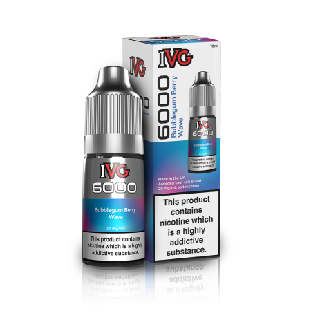 IVG 6000 10ml Bar Salts - Bubblegum Berry Wave - Vapesdirect