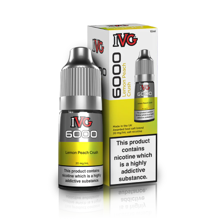 IVG 6000 10ml Bar Salts - Lemon Peach Crush - Vapesdirect