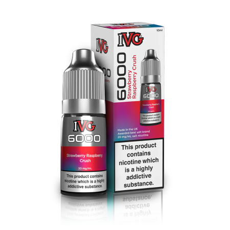 IVG 6000 10ml Bar Salts - Strawberry Raspberry Crush - Vapesdirect