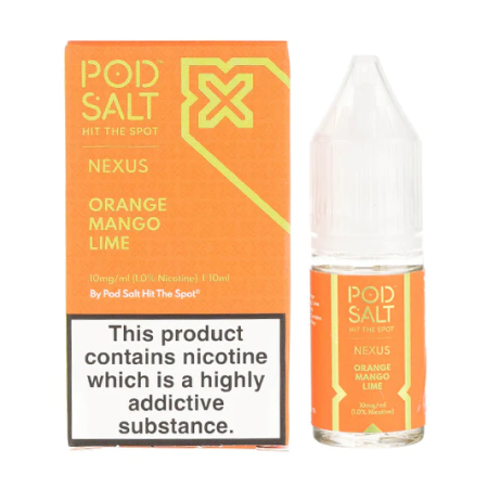 Pod Salt Nexus Orange Mango Lime 10ml Nic Salt Eliquid - Vapesdirect