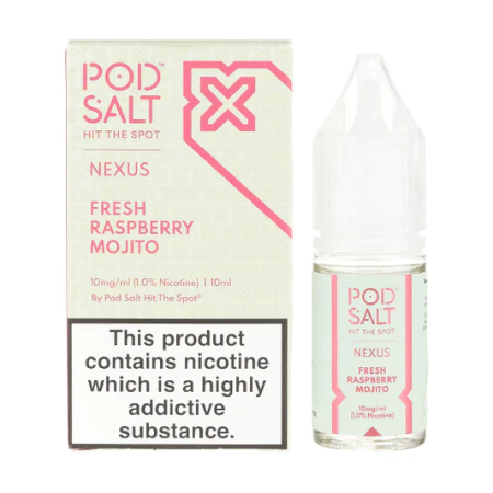 Pod Salt Nexus Fresh Raspberry Mojito 10ml Nic Salt Eliquid - Vapesdirect