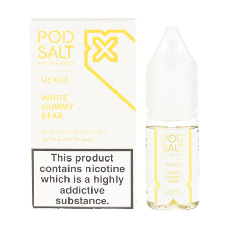 Pod Salt Nexus White Gummy Bear 10ml Nic Salt Eliquid - Vapesdirect
