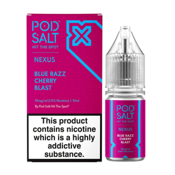 Pod Salt Nexus Blue Razz Cherry Blast 10ml Nic Salt Eliquid
