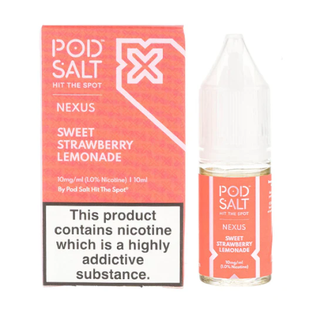 Pod Salt Nexus Strawberry Lemonade 10ml Nic Salt Eliquid - Vapesdirect
