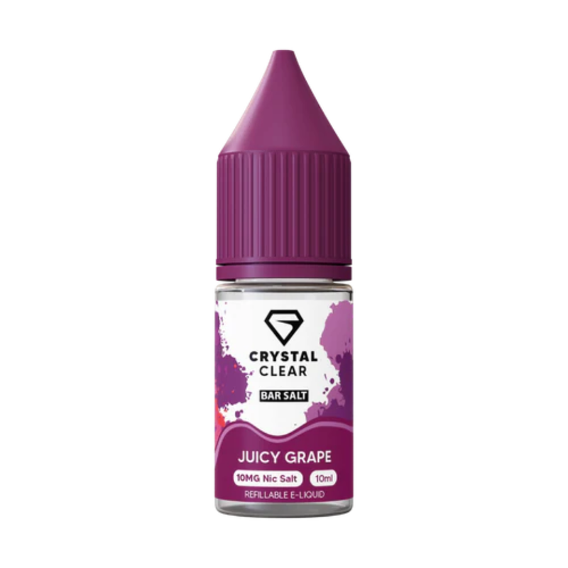 Crystal Clear Juicy Grape Bar Nic Salt E-Liquid 10ml - Vapesdirect