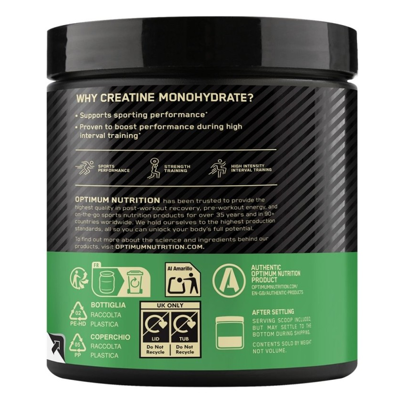Optimum Nutrition Micronised Creatine Powder 187g (Unflavoured) - Vapesdirect