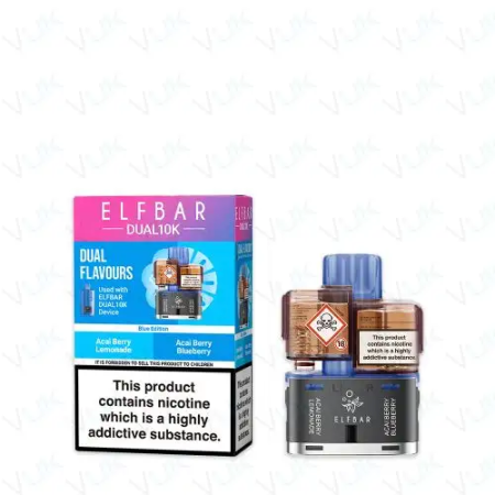 Elf Bar Dual 10K Prefilled Pods + Refill Containers – Dual Flavours - Vapesdirect