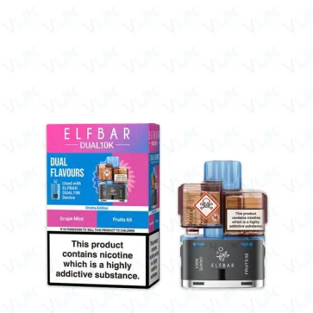 Elf Bar Dual 10K Prefilled Pods + Refill Containers Dual Flavours Vapesdirect Elf Bar Dual 10K Prefilled Pods + Refill Containers Dual Flavours Vapesdirect
