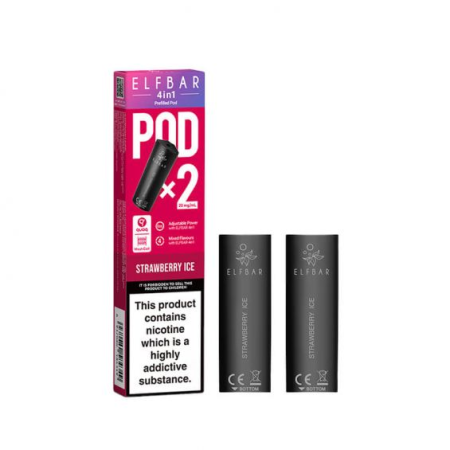 ElfBar 4 in 1 Pre Filled Pods - Strawberry Ice - Vapesdirect