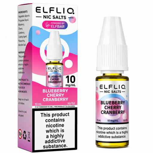 Elfbar Elfliq Blueberry Cherry Cranberry Nic Salt E-Liquid 10ml - Vapesdirect