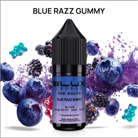 Buy Elux Nic Salt Eliquid - Blue Razz Gummy - Elux Nic Salts - Vapes Direct