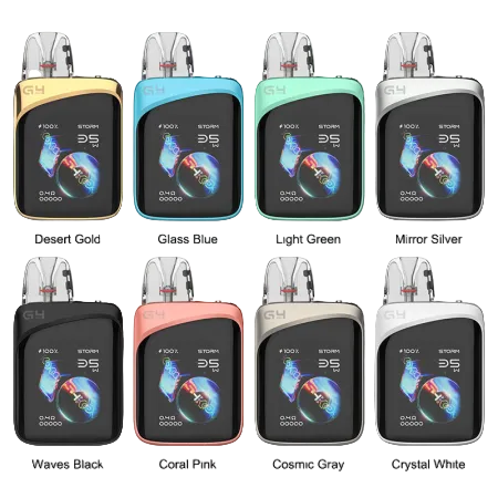 Various colors of a vaping device with digital display