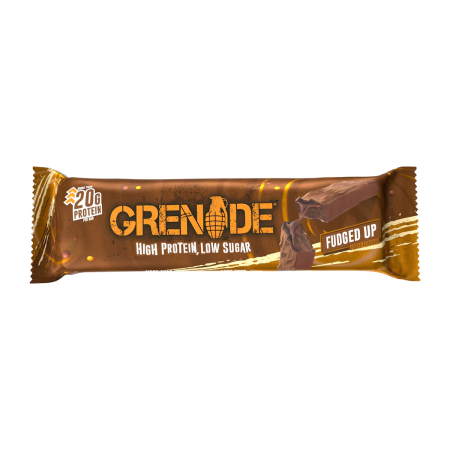 Grenade high protein bar packaging on a white background