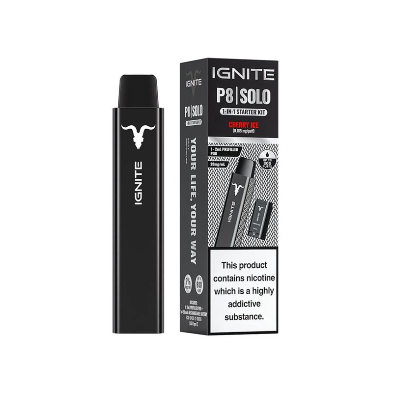Ignite P8 Solo Prefilled Pod Vape Kit - Cherry Ice