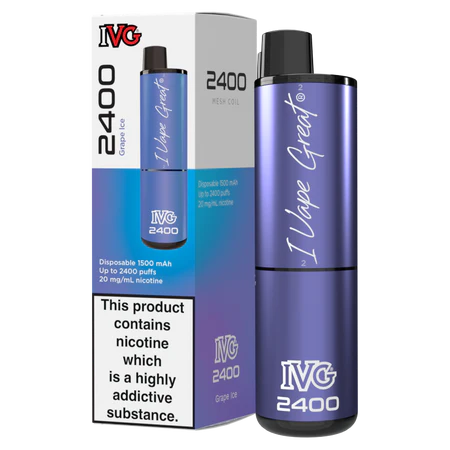 IVG 2400 Disposable Vape - Grape Ice - Vapesdirect