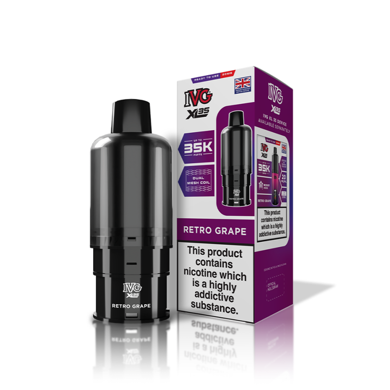 IVG XL 35K Prefilled Pods - Retro Grape - Vapesdirect