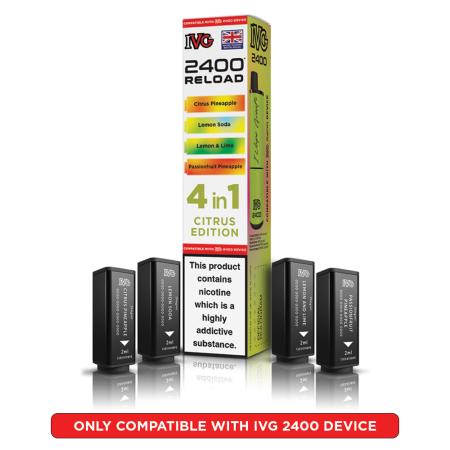 IVG 2400 Reload Prefilled Pods – 4 Flavours in Every Pack