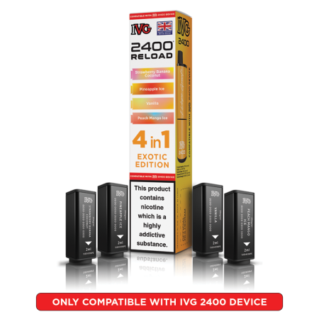 IVG 2400 Reload Prefilled Pods – 4 Flavours in Every Pack