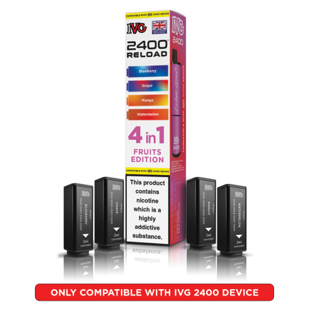 IVG 2400 Reload Prefilled Pods – 4 Flavours in Every Pack
