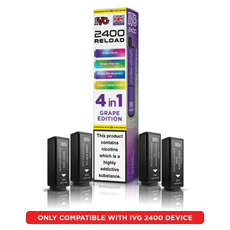IVG 2400 Reload Prefilled Pods – 4 Flavours in Every Pack