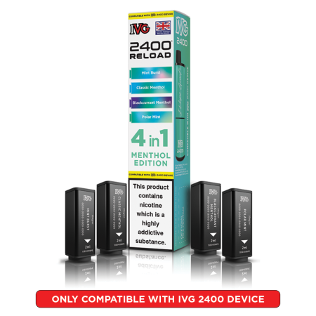IVG 2400 Reload Prefilled Pods – 4 Flavours in Every Pack
