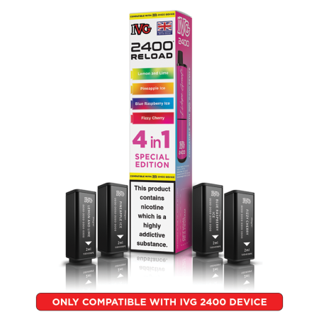 IVG 2400 Reload Prefilled Pods – 4 Flavours in Every Pack