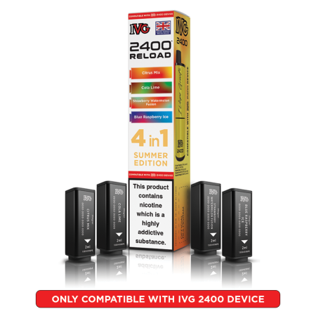 IVG 2400 Reload Prefilled Pods – 4 Flavours in Every Pack