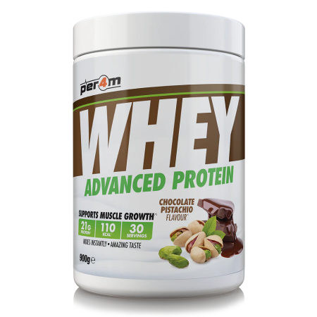 choc pistachio whey powder per4m 