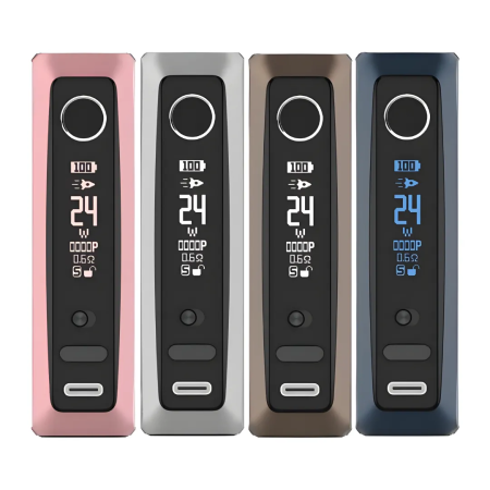 Four electronic devices with digital displays and control buttons on a white background