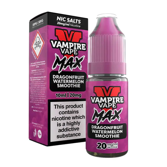 Vampire Vape Max Dragonfruit Watermelon Smoothie 10ml Nic Salts - Vapesdirect