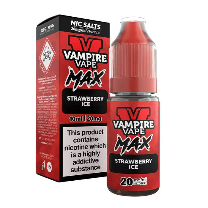 Vampire Vape Max Strawberry Ice 10ml Nic Salts - Vapesdirect