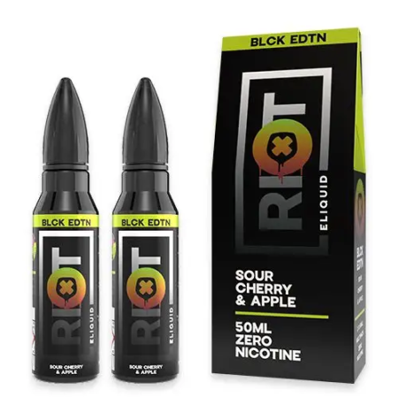 Riot Squad Black Edition 2x50ml Shortfills - Sour Cherry and Apple - vapesdirect