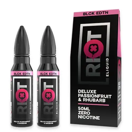 Riot Squad Black Edition 2x50ml Shortfills - Deluxe Passionfruit and Rhubarb - vapesdirect