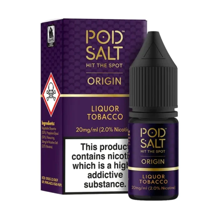Pod Salts Origin Liquor Tobacco 10ml Nic Salt Eliquid - Vapesdirect
