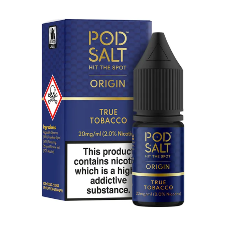 Pod Salts Origin True Tobacco 10ml Nic Salt Eliquid - Vapesdirect