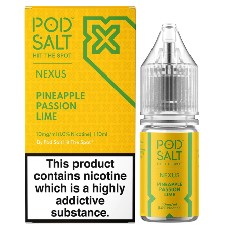 Pod Salts Nexus Pineapple Passion Lime 10ml Nic Salt Eliquid - Vapesdirect