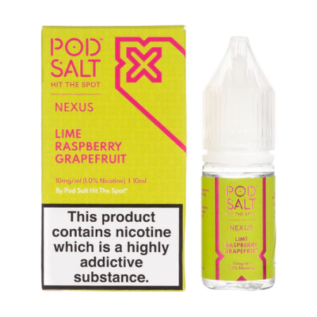 Pod Salts Nexus Lime Raspberry Grapefruit 10ml Nic Salt Eliquid - Vapesdirect