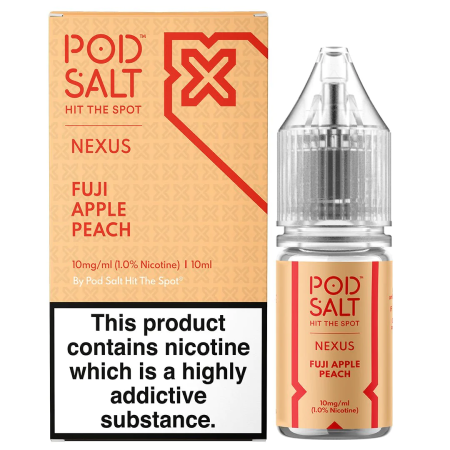 Pod Salts Nexus Fuji Apple Peach 10ml Nic Salt Eliquid - Vapesdirect