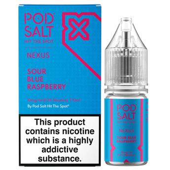 Pod Salts Nexus Sour Blue Raspberry 10ml Nic Salt Eliquid