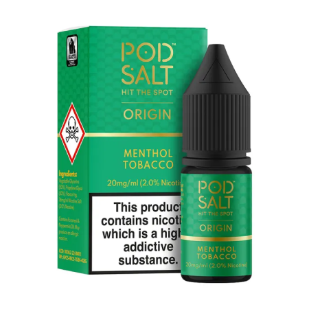 Pod Salts Origin Menthol Tobacco 10ml Nic Salt Eliquid - Vapesdirect