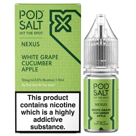 Pod Salt Nexus White Grape Cucumber 10ml Nic Salt Eliquid - Vapesdirect