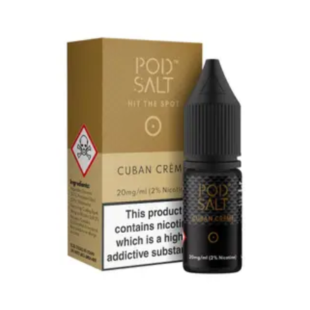 Pod Salts Cuban Creme 10ml Nic Salt Eliquid - vapesdirect