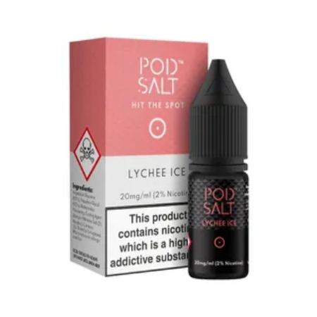 Pod Salts Lychee Ice 10ml Nic Salt Eliquid - vapesdirect