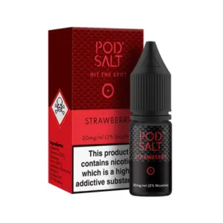 Pod Salts Strawberry 10ml Nic Salt Eliquid - vapesdirect